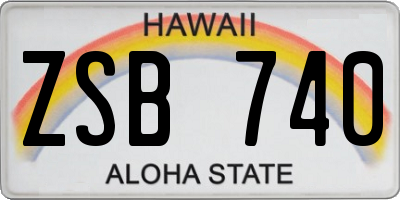 HI license plate ZSB740