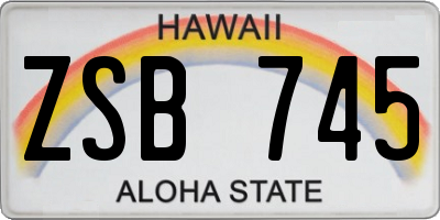HI license plate ZSB745