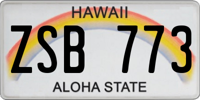 HI license plate ZSB773