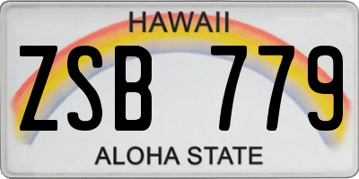 HI license plate ZSB779