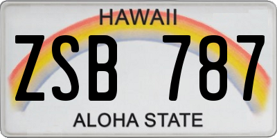 HI license plate ZSB787