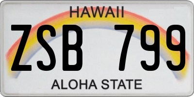 HI license plate ZSB799