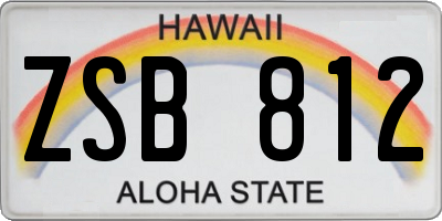 HI license plate ZSB812