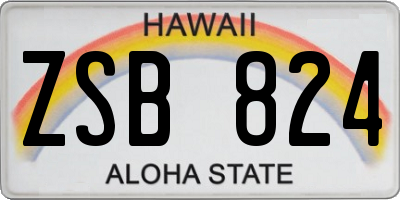 HI license plate ZSB824