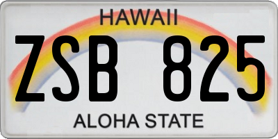 HI license plate ZSB825
