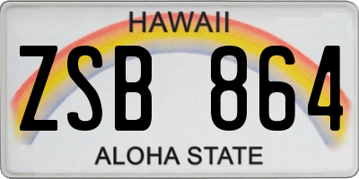 HI license plate ZSB864