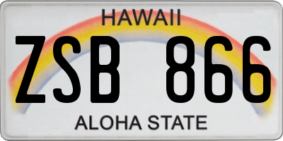 HI license plate ZSB866