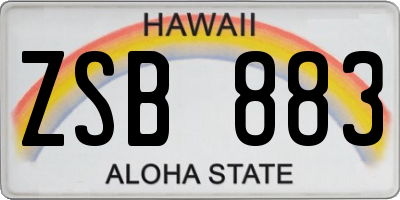 HI license plate ZSB883