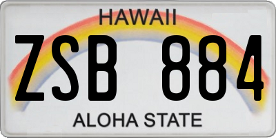 HI license plate ZSB884