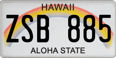 HI license plate ZSB885
