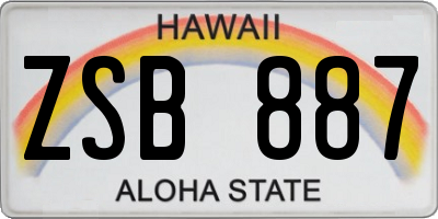HI license plate ZSB887