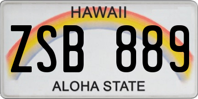 HI license plate ZSB889