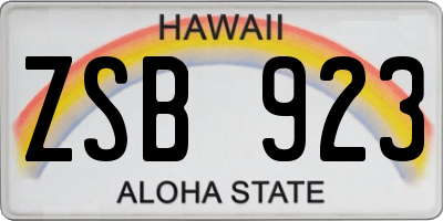 HI license plate ZSB923
