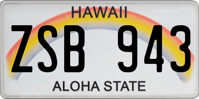 HI license plate ZSB943