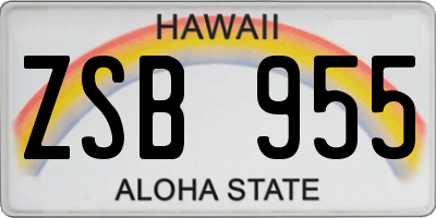 HI license plate ZSB955