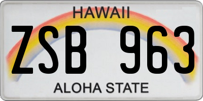 HI license plate ZSB963