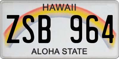 HI license plate ZSB964