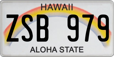HI license plate ZSB979