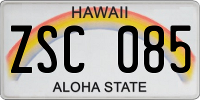 HI license plate ZSC085