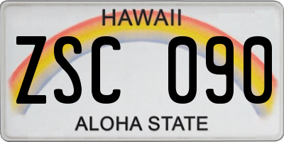 HI license plate ZSC090