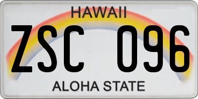 HI license plate ZSC096