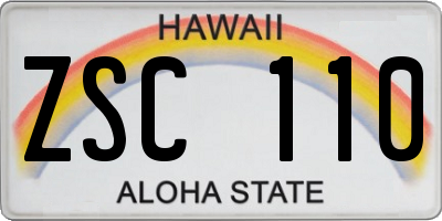 HI license plate ZSC110