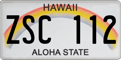 HI license plate ZSC112