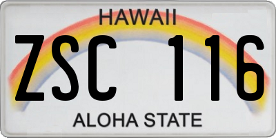 HI license plate ZSC116