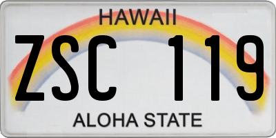 HI license plate ZSC119