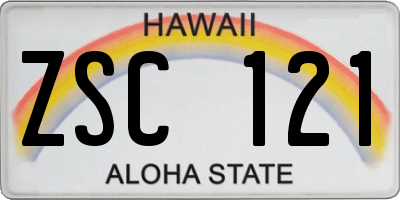 HI license plate ZSC121