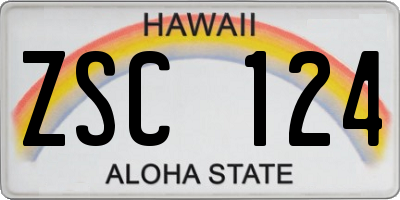 HI license plate ZSC124