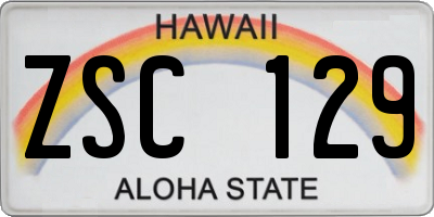 HI license plate ZSC129