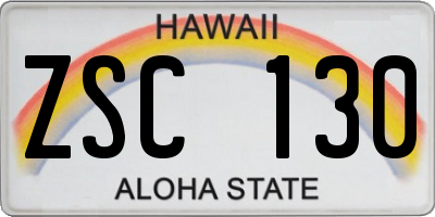 HI license plate ZSC130
