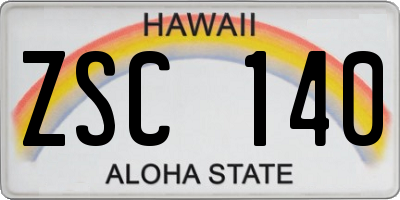 HI license plate ZSC140