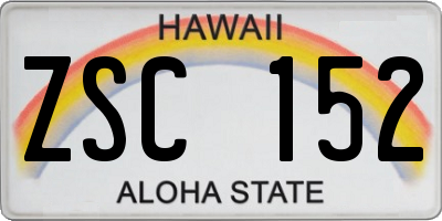 HI license plate ZSC152