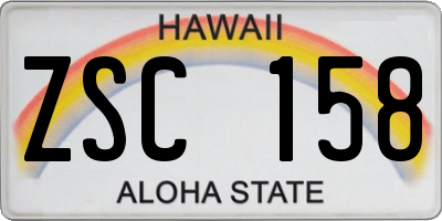 HI license plate ZSC158