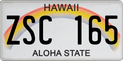 HI license plate ZSC165