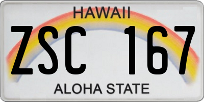 HI license plate ZSC167