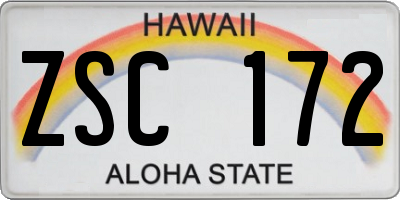 HI license plate ZSC172