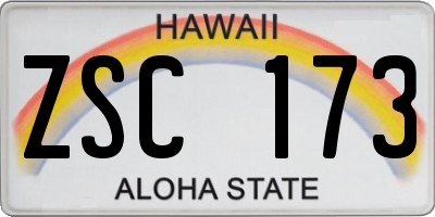 HI license plate ZSC173