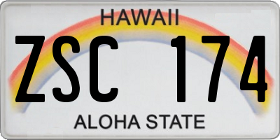 HI license plate ZSC174
