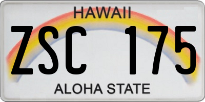 HI license plate ZSC175