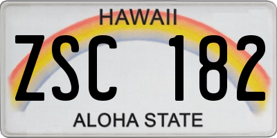 HI license plate ZSC182