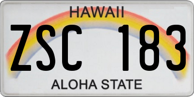 HI license plate ZSC183
