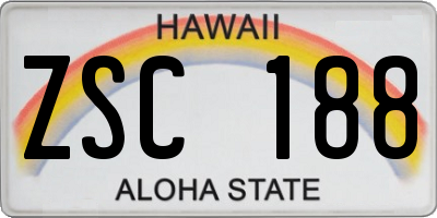 HI license plate ZSC188