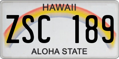 HI license plate ZSC189