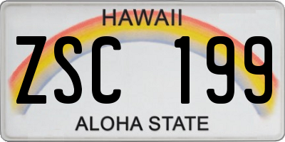 HI license plate ZSC199