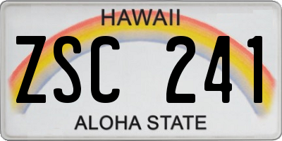 HI license plate ZSC241
