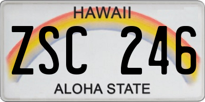 HI license plate ZSC246