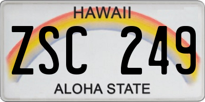 HI license plate ZSC249